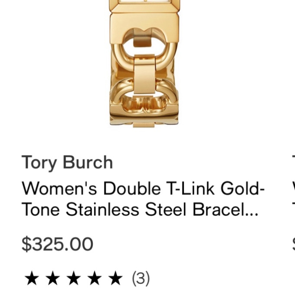 New Tory Burch signature T link gold watch - Picture 3 of 9